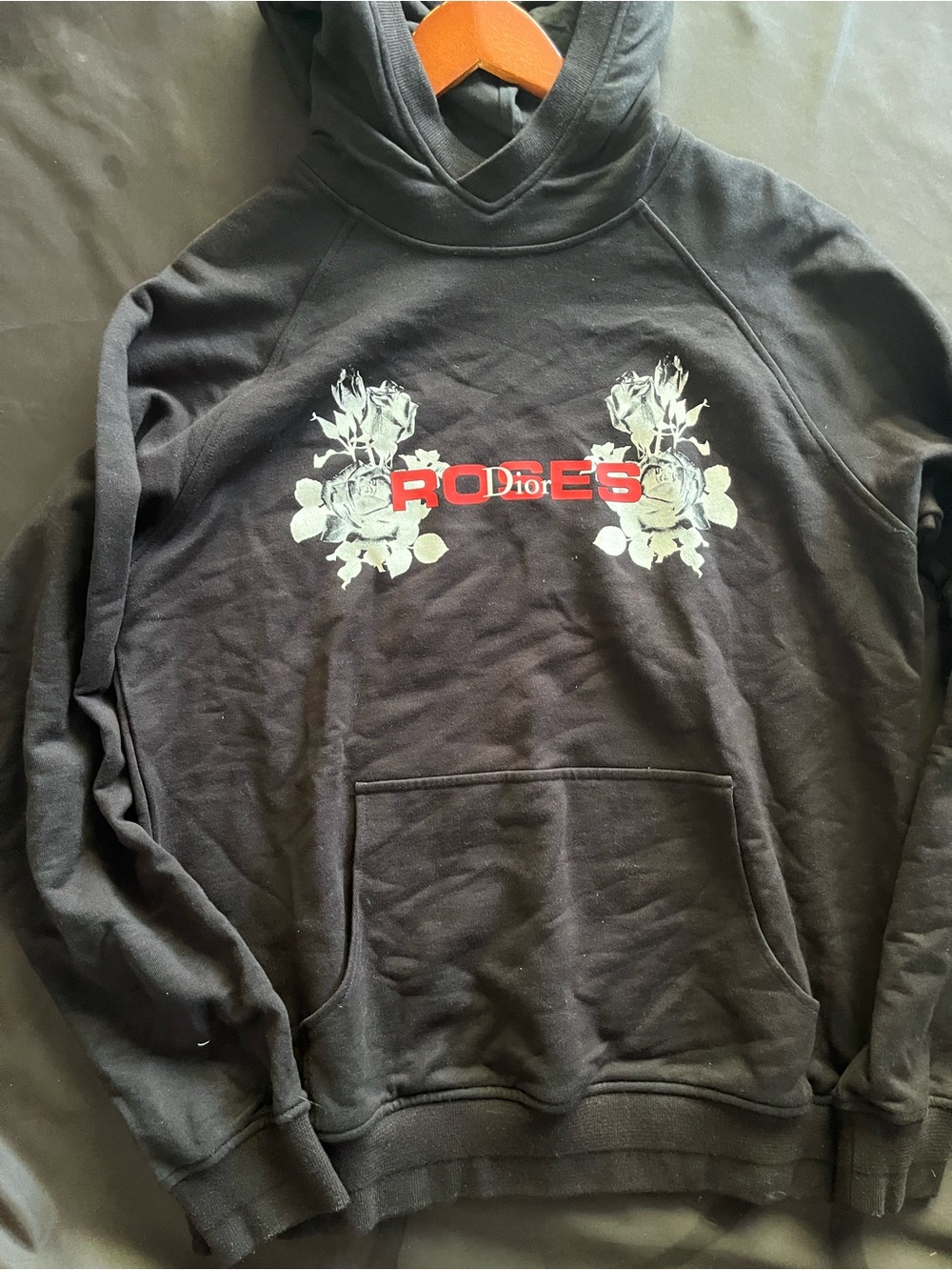 Dior Black Pullover Hoodie with Embossed Neck Tag